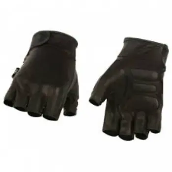 Fingerless gloves one piece leather 